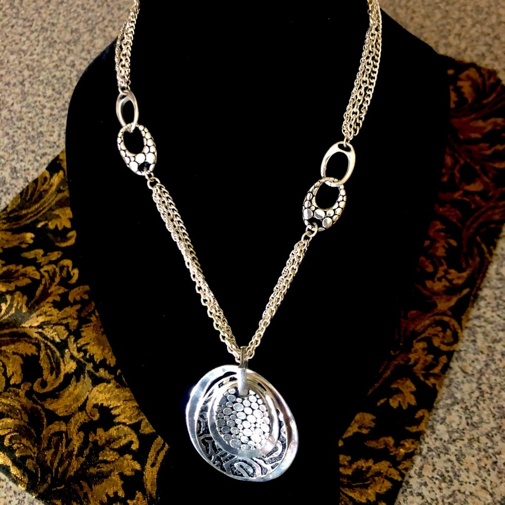Silver necklace with earrings